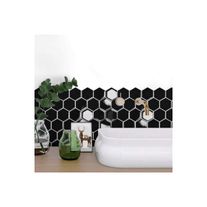 Vinilico autoadhesivo ceramico hexagonal negro 25.4x25.4 cm