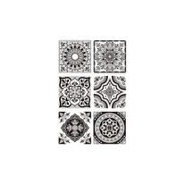 Vinilo autoadhesivo azulejo mandala negro 15x15 cm
