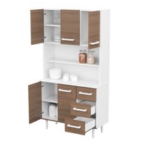 Aparador multiuso triplo kit melamina 0,90 m blanco fte carvalho mezzo