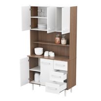 Aparador multiuso triplo kit melamina 0,90 m carvalho mezzo fte blanco
