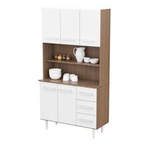 Aparador multiuso triplo kit melamina 0,90 m carvalho mezzo fte blanco