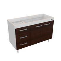 Bajo mesada sin bacha express melamina 1,20 m blanco fte chocolate