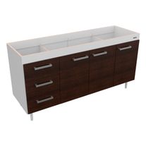 Bajo mesada sin bacha express melamina 1,60 m blanco fte chocolate