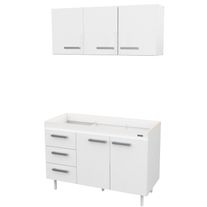 Combo cocina express melamina sin bacha 1,20 m blanco