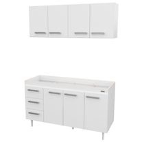 Combo cocina express melamina sin bacha 1,40 m blanco