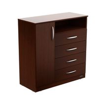 Comoda super express 4 cajones y puerta pintura uv 0,90 m chocolate