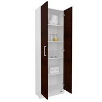 Despensero multiuso 2 puertas melamina 1,80 m blanco fte chocolate