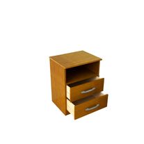 Mesa de luz express estante y 2 cajones pintura uv 0,47 roble