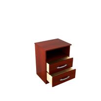 Mesa de luz express estante y 2 cajones pintura uv 0,47 caoba