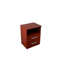 Mesa de luz express estante y 2 cajones pintura uv 0,47 caoba
