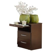 Mesa de luz nivel 1 2 cajones con desayunador pintura uv 0,47 m wengue