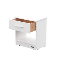 Mesa de luz super express con cajon pintura uv 0,48 m blanca
