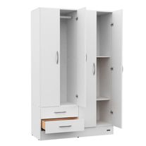 Placard 24 express 4 puertas 2 cajones pintura uv 1,13 m blanco