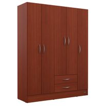 Placard 25 express 5 puertas 2 cajones pintura uv 1,42 m caoba