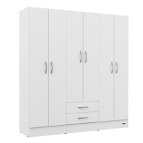Placard 26 super express 6 puertas 2 cajones pintura uv 1,70 m blanco