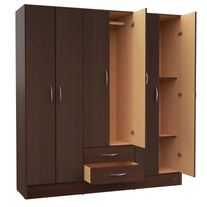 Placard 26 super express 6 puertas 2 cajones pintura uv 1,70 m chocolate