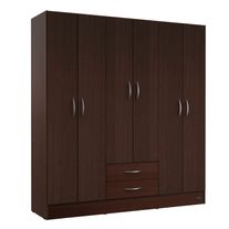 Placard 26 super express 6 puertas 2 cajones pintura uv 1,70 m chocolate
