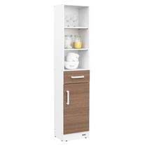 Despensero columna express puerta cajon estantes melamina 1,80 m blanco fte carvalho mezzo