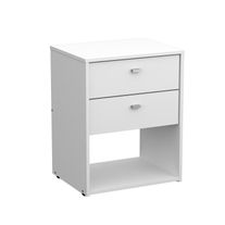 Mesa de luz nature 2 cajones melamina 0,64 m blanca