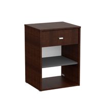 Mesa de luz milenial con cajon melamina 0,45 m wengue