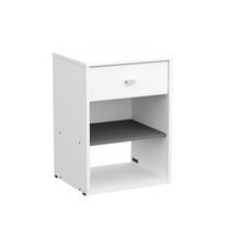 Mesa de luz milenial con cajon melamina 0,45 m blanca