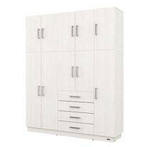 Placard con baulera dakar plus 10 puertas 4 cajones melamina 1,74 m venezia