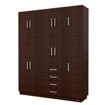Placard con baulera dakar plus 10 puertas 4 cajones melamina 1,74 m wengue