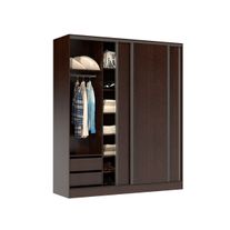 Placard premium nature 3 puertas corredizas melamina 1,80 m wengue
