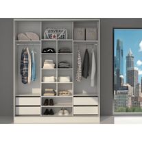 Placard premium nature 3 puertas corredizas melamina 1,80 m blanco