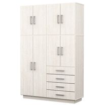 Placard dakar plus 8 puertas 4 cajones con baulera melamina 1,40 m venezia