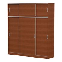 Placard dakar 3 puertas corredizas con baulera melamina 2,20 m tabaco