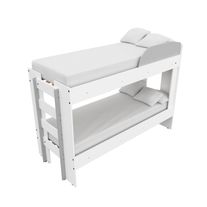 Cama cucheta emogi doble 1 plaza melamina 201x88x149 cm blanco