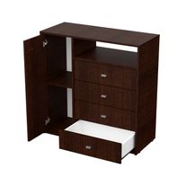 Comoda milenial 4 cajones y puerta melamina 0,90 m wengue