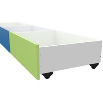 Kit 3 cajones bajo cama nature melamina 190x46x21 cm rojo azul verde